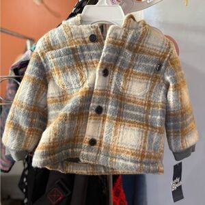OshKosh B'gosh Gray and Tan Plaid Jacket